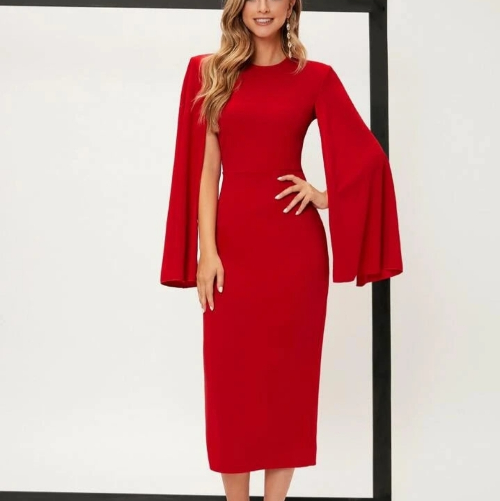 Caped Pencil Dress